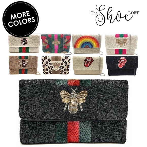 Beaded Bee Clutch Couture Handbag